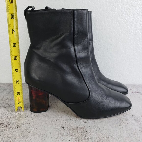 Kurt Geiger London Stride 70 Bootie Smooth Leather Black size 38 US 7.5 Heels - Picture 8 of 16